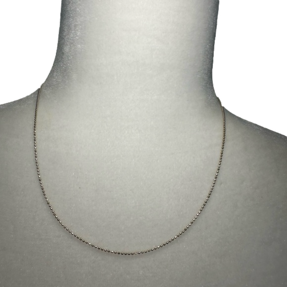 17.5” 925 Silver Italy Ball Bead Adjustable Necklace